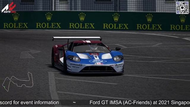Ford GT IMSA AC Friends at 2021 Singapore F1 Grand Prix Circuit смотреть онлайн
