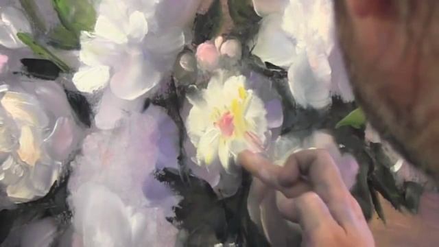 Игорь Сахаров. Букет пионов , масляная живопись для начинающих в Москве, Сахаров смотреть онлайн