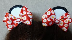 МК. Ушки микки мауса на заколке своими руками из репсовой ленты 2.5 см.