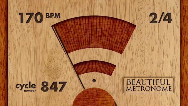 170 BPM 2/4 Wood Metronome HD смотреть онлайн