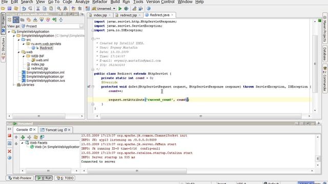 Видеоурок Intellij IDEA Tomcat JSP Servlets