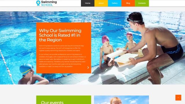 Swimming School Clean Responsive HTML5 Website Template by RockThemes - 52860 смотреть онлайн
