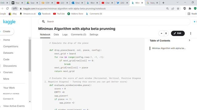Code Review - ConnectX Minimax Algorithm with alpha beta pruning смотреть онлайн