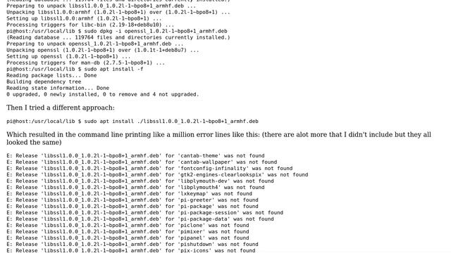 Raspberry Pi: Errors while installing OpenSSL from source (.deb) files смотреть онлайн