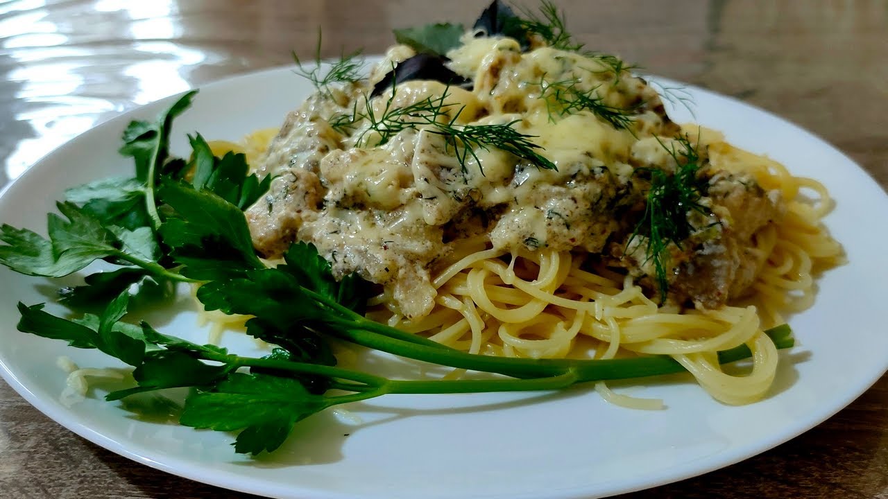 ПАСТА С КУРИНЫМ ФИЛЕ И ГРИБАМИ В СЛИВОЧНОМ СОУСЕ☆15 минут и ужин готов!⭐Ольгины Рецепты. смотреть онлайн