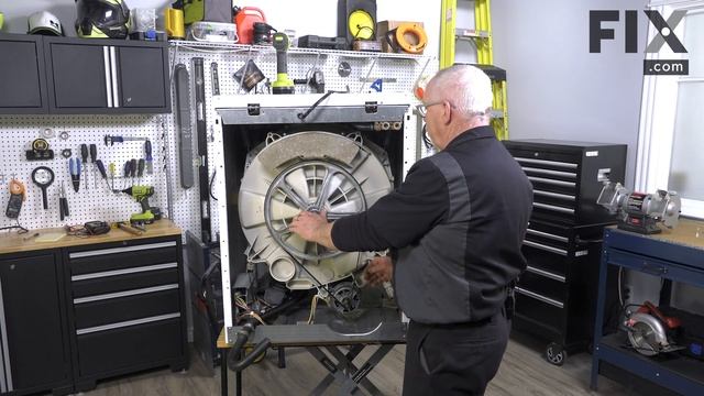 WASHER REPAIR: How to Install a Drive Belt in a Front-Load Washer | FIX.com смотреть онлайн