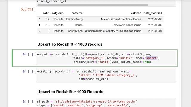 Upsert Records To Amazon Redshift - AWS SDK for Pandas смотреть онлайн