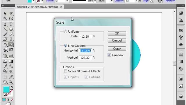 Изменение масштаба в Adobe Illustrator CS4 (17/39) смотреть онлайн