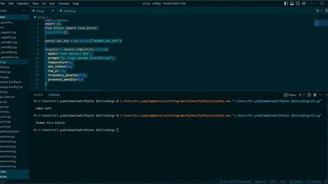 Integrasi Python dan OpenAI serta membuat Telegram bot seperti ChatGPT смотреть онлайн