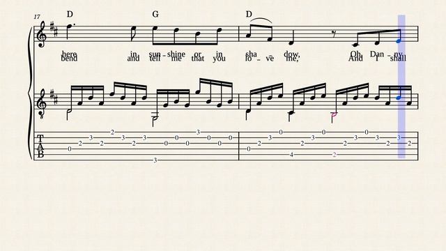 Danny Boy –  Voice & Guitar - Tablature