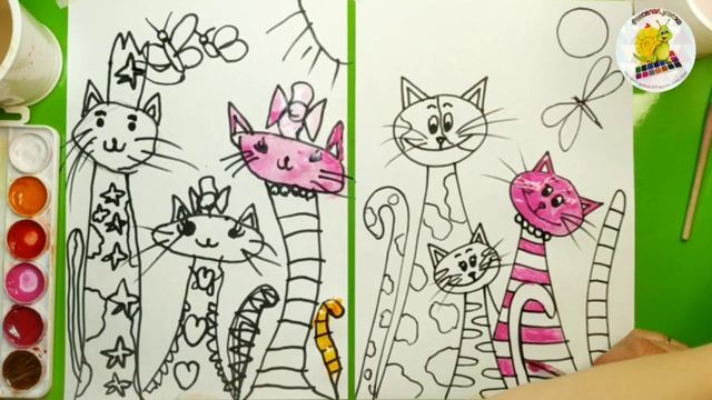 КОТИКИ |Как нарисовать | КОТОМАРАФОН для детей старше 5 лет. Рисуем дома.