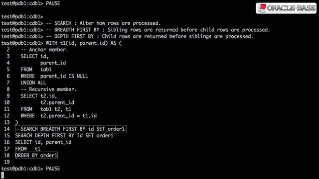 Recursive Subquery Factoring : Hierarchical Queries Using Recursive WITH Clauses смотреть онлайн