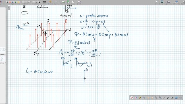 ЭДС при вращении рамки в магнитном поле смотреть онлайн
