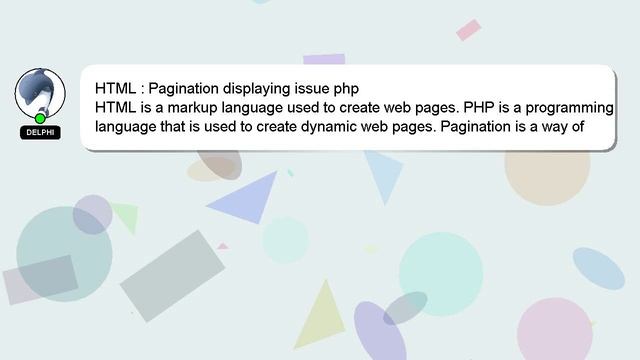 HTML : Pagination displaying issue php смотреть онлайн