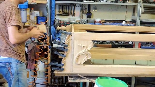 Резной шкафа из массива дуба (часть 1) carved cabinet. Мебель на заказ смотреть онлайн