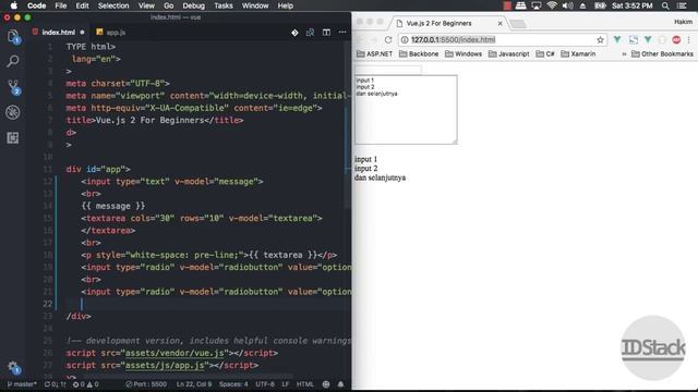 Vue.js 2 For Beginners - 10 Vue.js Directive v-model in radiobutton смотреть онлайн