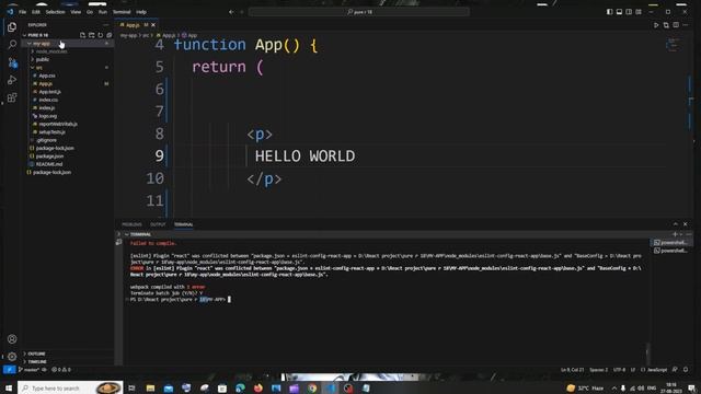 ERROR in [eslint] Plugin "react" was conflicted between "package.json eslint-config-react-app SOLVE смотреть онлайн