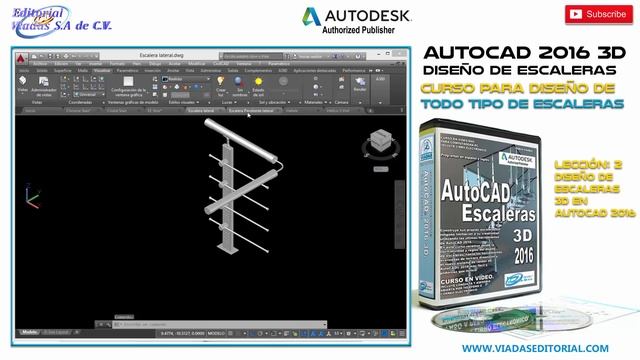 Autocad 2016 3D Curso | Tutorial para Diseño de Escaleras Leccion 2: Diseño de Escaleras 3D смотреть онлайн