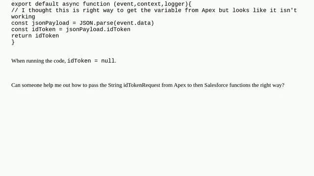 How to pass variable from Apex to Salesforce Function (Typescript)? смотреть онлайн
