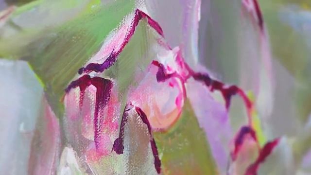 Картина пионы маслом на холсте в интерьер смотреть онлайн