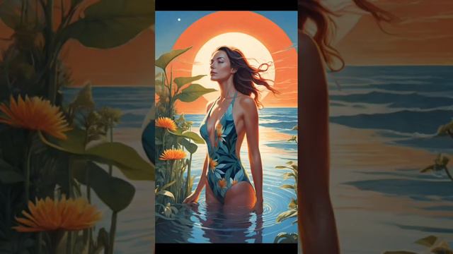 Девушки на пляже. Оживим картинки. смотреть онлайн