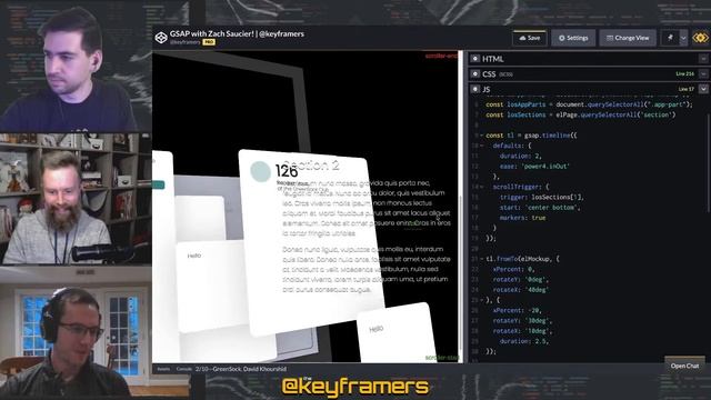 LIVE: GSAP with Zach Saucier| 3D Scroll Triggered Landing Page | @keyframers смотреть онлайн