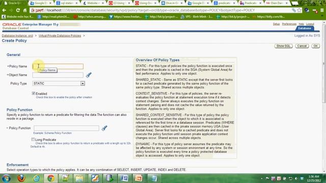 Cài đặt Oracle VPD bằng Oracle Policy Manager смотреть онлайн