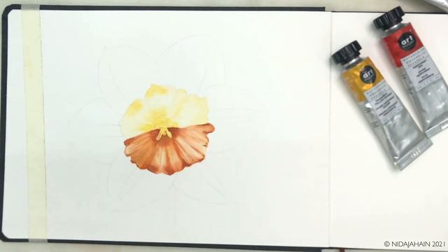 Daffodil Watercolour Tutorial смотреть онлайн