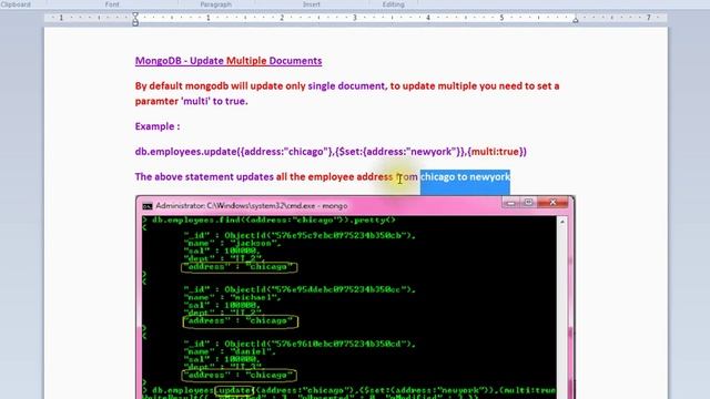 MONGODB UPDATE MULTIPLE DOCUMENTS DEMO смотреть онлайн
