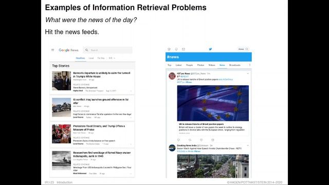 Information Retrieval » Introduction » Retrieval Problems » IR in a Nutshell, Examples (02) смотреть онлайн