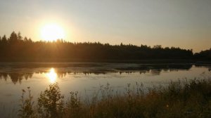 Восход солнца над лесным озером. (Эдвард Григ "Утреннее настроение"")