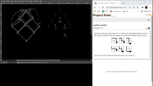 Project Euler Problem 15 - Lattice Paths смотреть онлайн