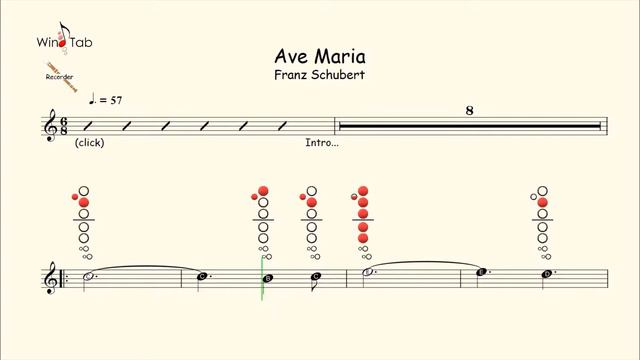 How to play Ave Maria on Recorder | Sheet Music with Tab смотреть онлайн