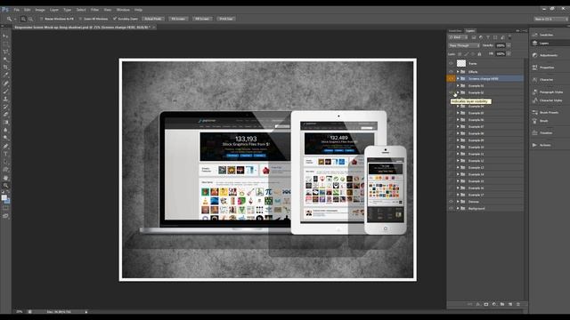 Responsive Screen Mock up (long shadow) смотреть онлайн