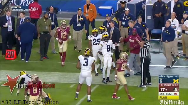 Taco Charlton (Michigan) vs. Florida State (2016) смотреть онлайн