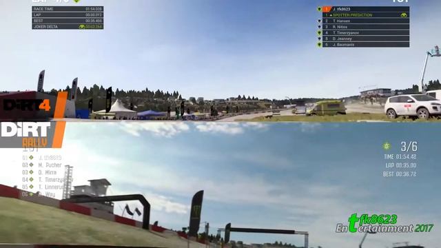 DiRT 4 Vs DiRT Rally - RallyCross Side-By-Side Comparison (1080@60)