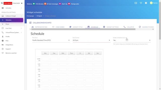 Callback Widget Schedule смотреть онлайн