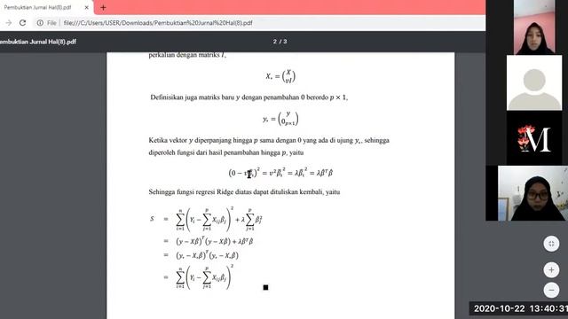 Pembahasan Tugas Estimsi Parameter Ridge Regression 02 смотреть онлайн