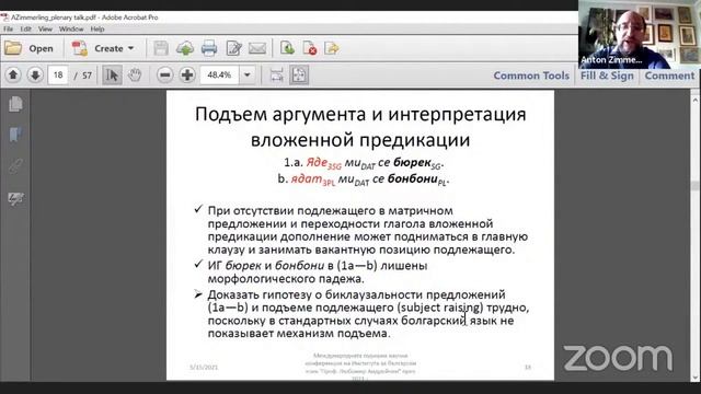 05.00 Антон Цимерлинг – Обязательный местоименный экспериенцер и смена семантического типа смотреть онлайн