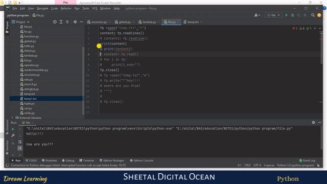File operation in Python | Create, Open, Append, Read, Write | Python Tutorial #24 смотреть онлайн