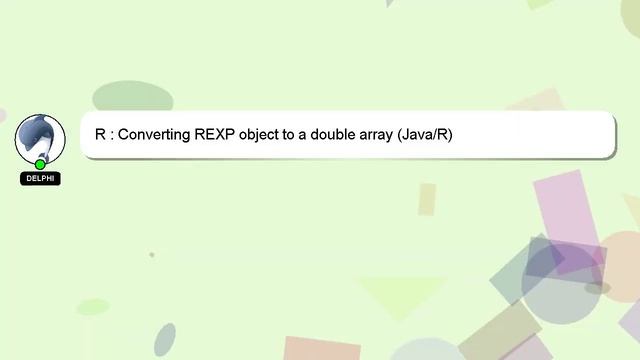 R : Converting REXP object to a double array (Java/R) смотреть онлайн
