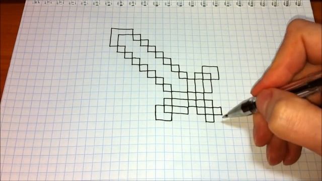Простые рисунки #322 Алмазный ( изумрудный) меч из Майнкрафт / Minecraft смотреть онлайн