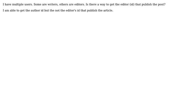 Wordpress: How can I get the user that publishes a post? смотреть онлайн