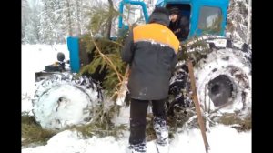 Т40 на колесах от комбайна, загнали бедолагу