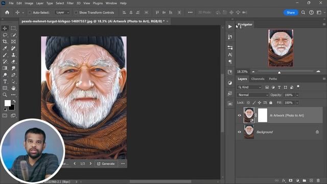 I Created AI Photoshop Action to Transform Pics into Artwork! смотреть онлайн