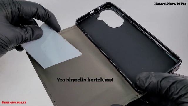 Huawei Nova 10 Pro Telone dirbtinos odos atverčiamas dėklas - juodas смотреть онлайн