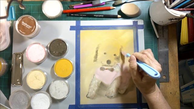 Pan Pastel Painting Of Jingle, A Puppy To Adore
