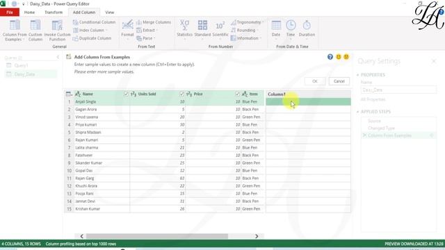 Add Column from Examples in Power Query in Excel | Power Query | Add Column смотреть онлайн