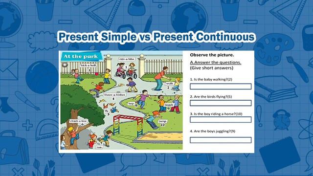 PRESENT SIMPLE VS. PRESENT CONTINUOUS - ENGLISH (5TH-6TH GRADE) смотреть онлайн