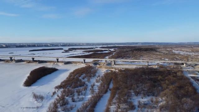 Мост через реку Зея с дрона февраль 2022 года смотреть онлайн